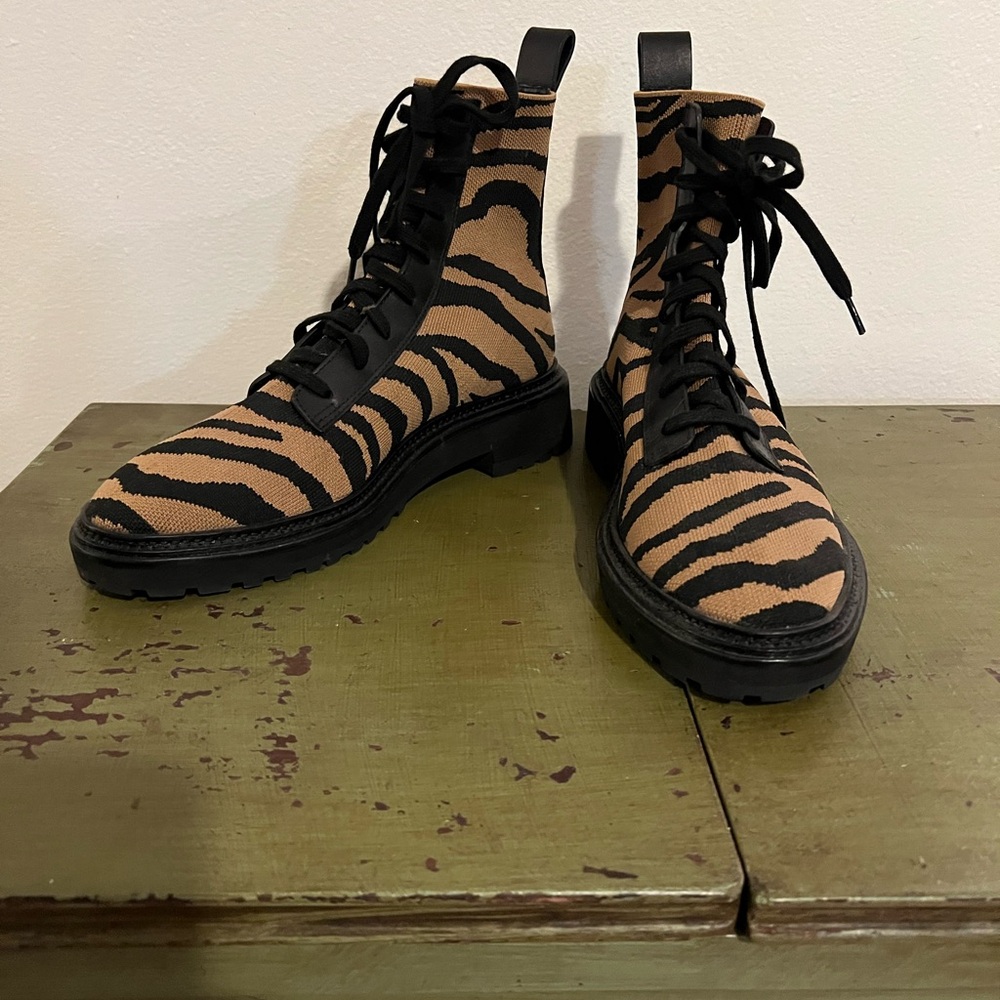 Animal Print Combat Boots